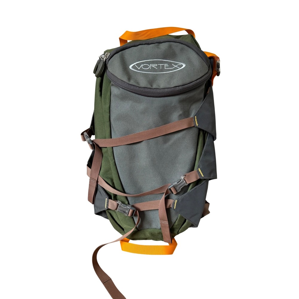 Vintage Vortex Hiking Backpack Internal Frame Green Gray Orange Y2K Gorpcoe